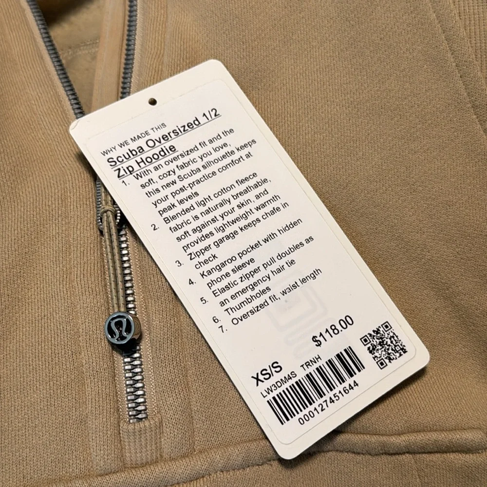 Lululemon Scuba Oversized 1/2 Zip Hoodie Trench - Picture 11 of 11